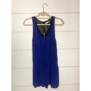 Silence + Noise Blue Mesh Detail Romper